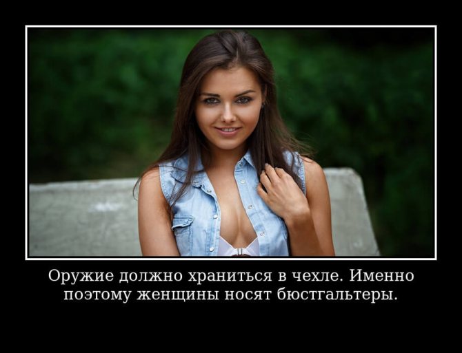 Оружие должно храниться в чехле. Именно поэтому женщины носят бюстгальтеры.
